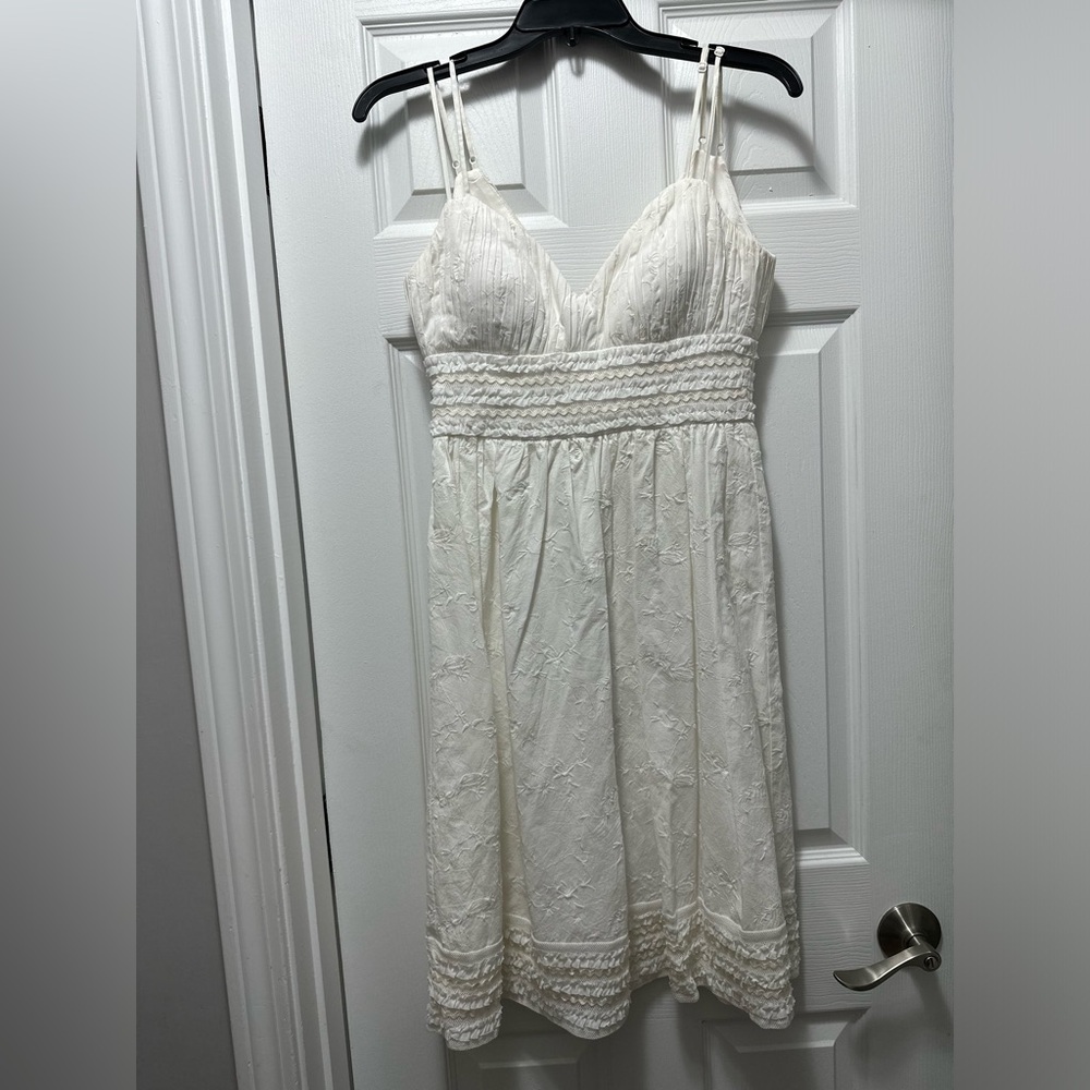 OC by OC Ivory White Spaghetti Strap Midi Dress - Size 2